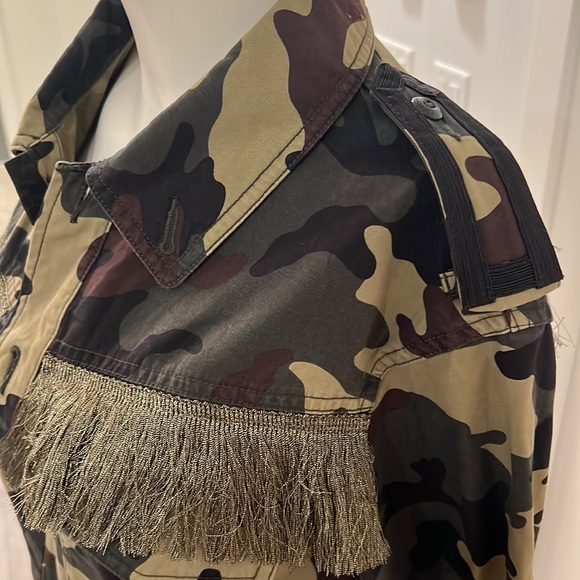 Moussy Japanese Street brand fringed green camo military jacket - Picture 2 of 9